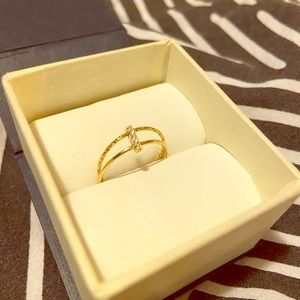 Maria Black 18ct Gold, Pave Diamond Ring Size 6